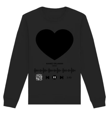 Dein Bild mit Spotify QR Code • Unisex Sweatshirt Bio-Baumwolle in 4 Farben XS-3XL • personalisiert