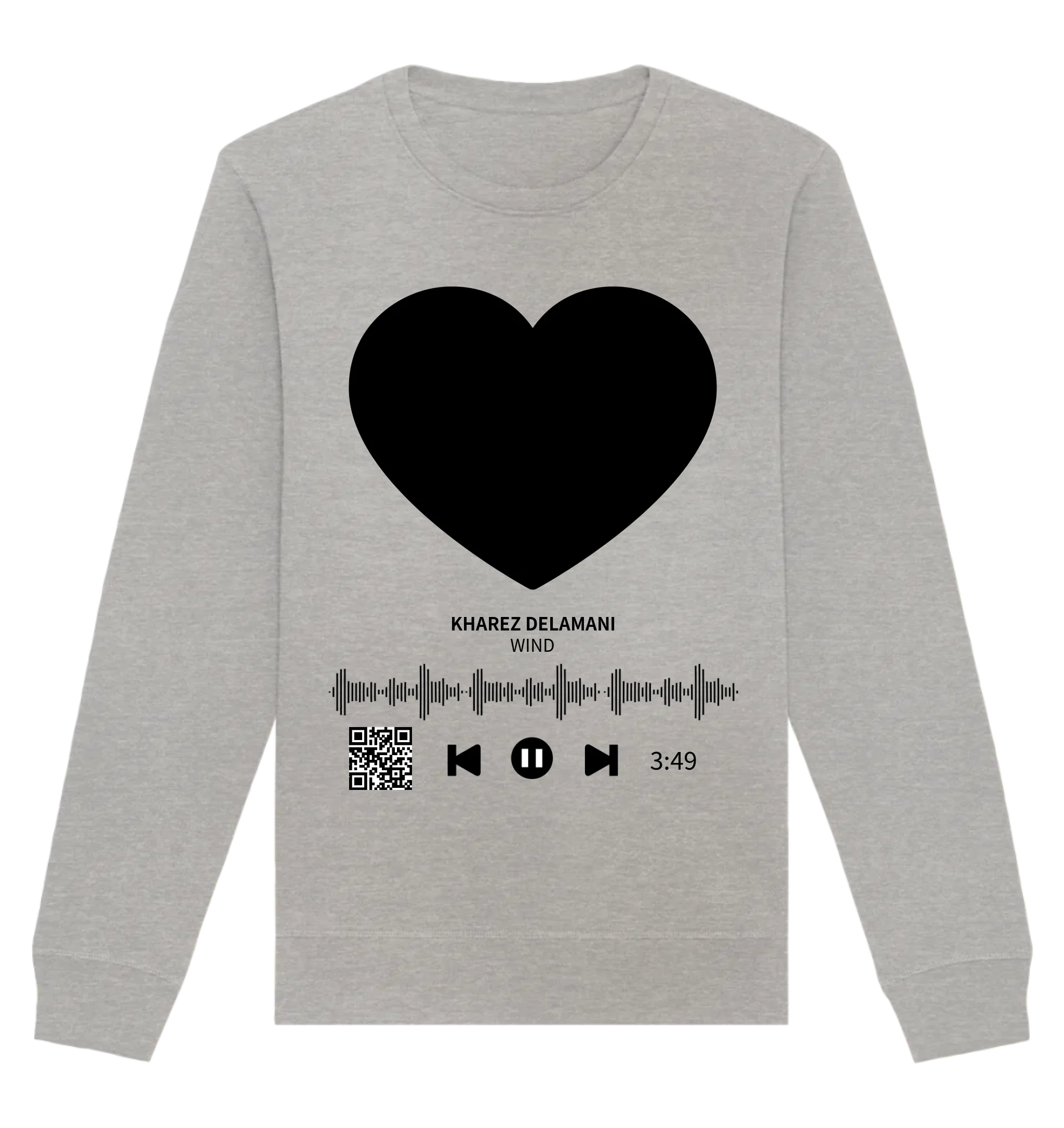 Dein Bild mit Spotify QR Code • Unisex Sweatshirt Bio-Baumwolle in 4 Farben XS-3XL • personalisiert