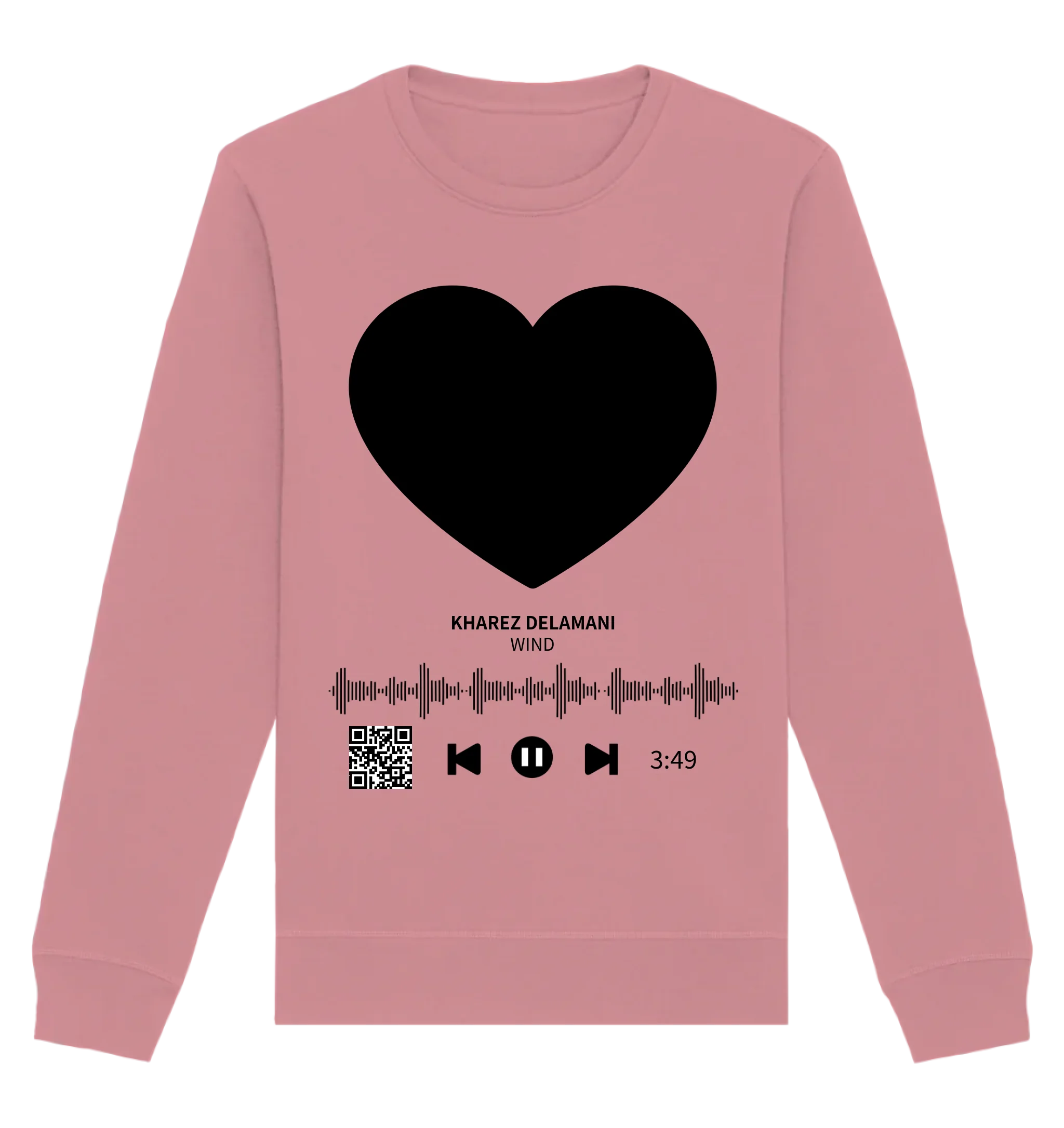 Dein Bild mit Spotify QR Code • Unisex Sweatshirt Bio-Baumwolle in 4 Farben XS-3XL • personalisiert