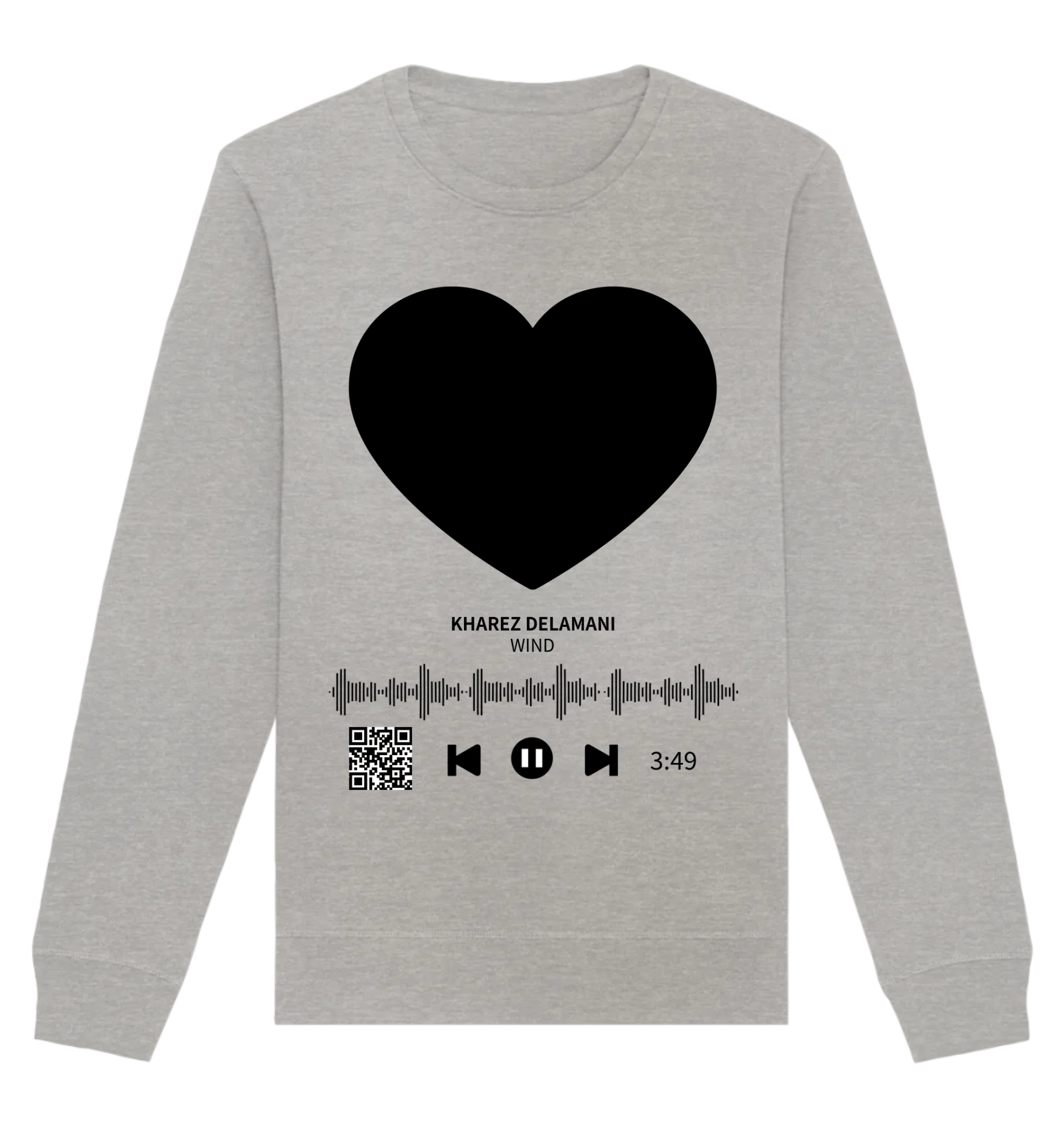 Dein Bild mit Spotify QR Code • Unisex Sweatshirt Bio-Baumwolle in 4 Farben XS-3XL • personalisiert