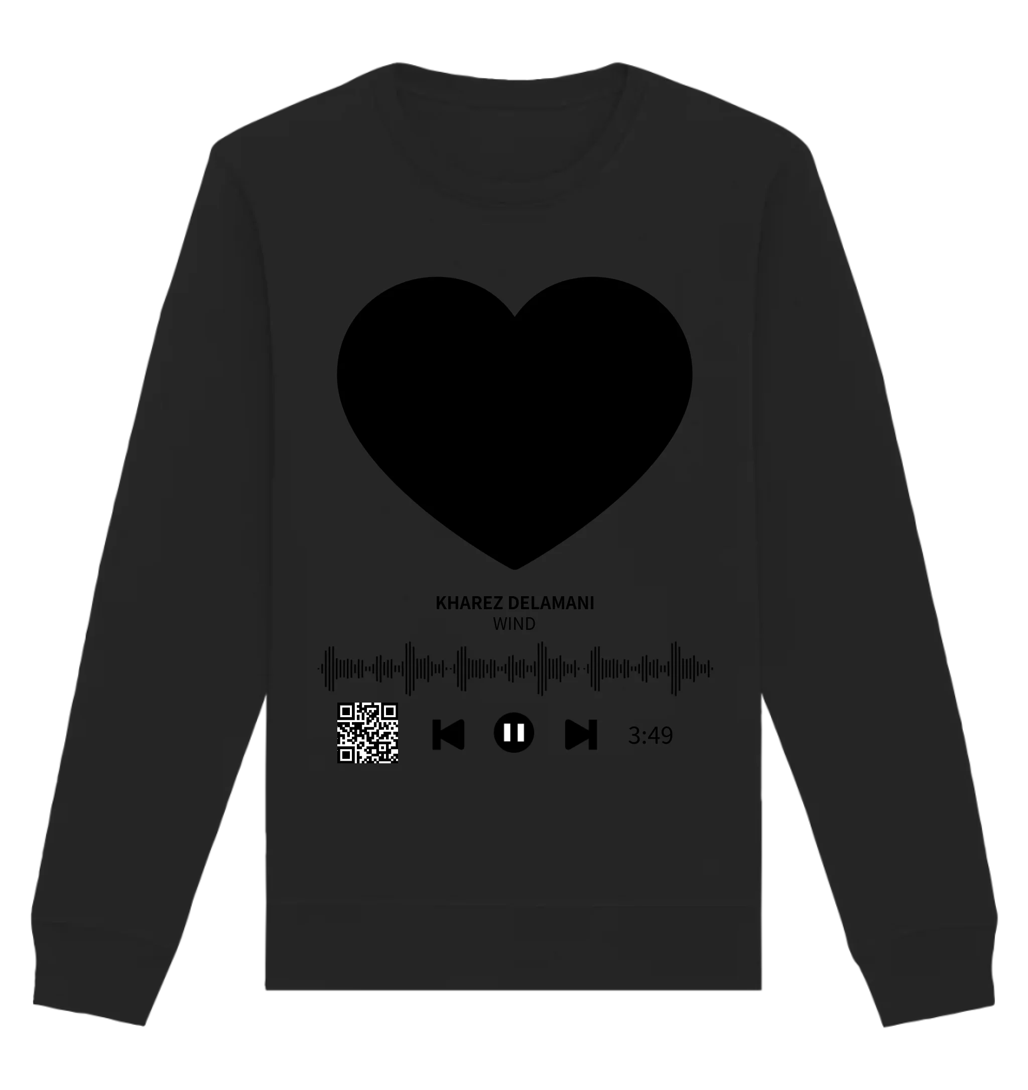 Dein Bild mit Spotify QR Code • Unisex Sweatshirt Bio-Baumwolle in 4 Farben XS-3XL • personalisiert