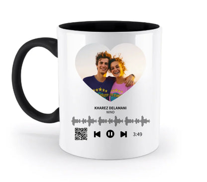 Dein Bild mit Spotify QR Code • zweifarbige Tasse • spülmaschinengeeignet • Exklusivdesign • personalisiert