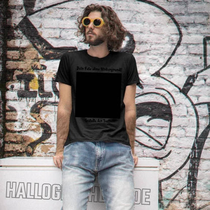 Dein FOTO mit Hintergrundentferner + Text + Hintergrund optional • Unisex Premium T-Shirt XS-5XL aus Bio-Baumwolle für Damen & Herren • Exklusivdesign • personalisiert • KI-MAGIC-CUT