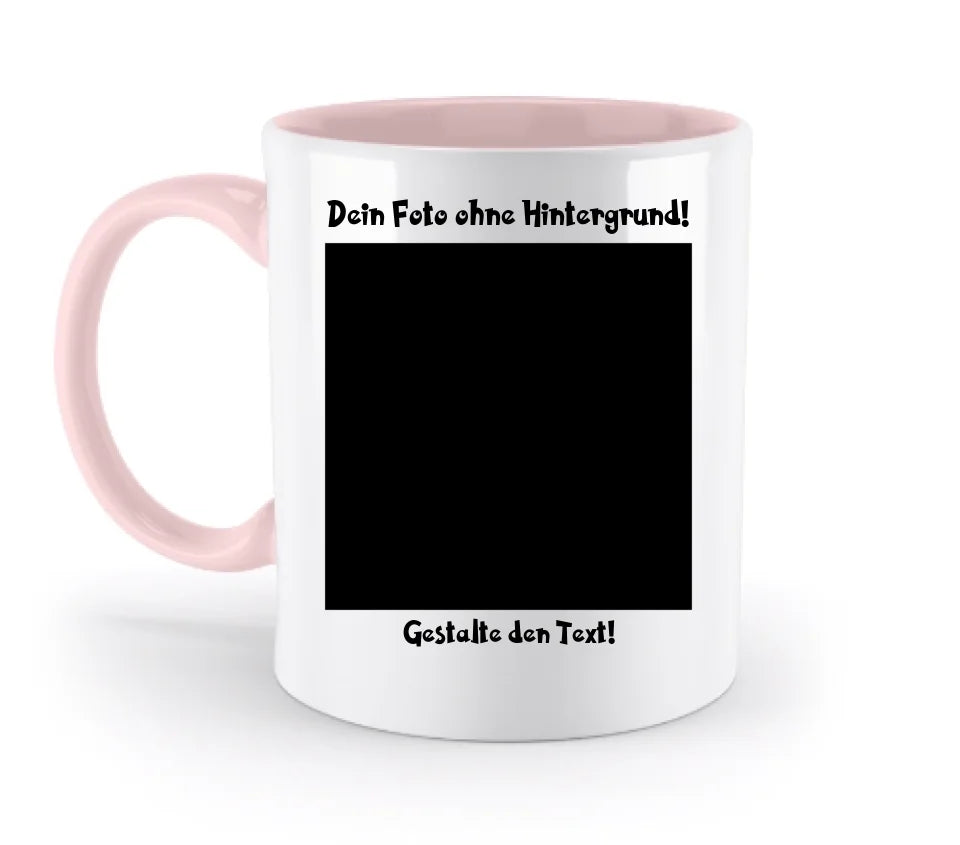 Dein FOTO mit Hintergrundentferner + Text + Hintergrund optional • zweifarbige Tasse spülmaschinengeeignet • Exklusivdesign • personalisiert • KI-MAGIC-CUT