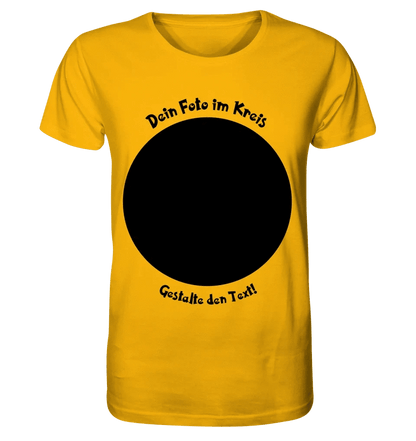 Dein Foto im Kreis + Text • Unisex Premium T-Shirt XS-5XL aus Bio-Baumwolle für Damen & Herren • Exklusivdesign • personalisiert