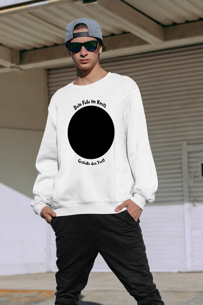 Dein Foto im Kreis + Text • Unisex Sweatshirt Bio-Baumwolle in 4 Farben XS-3XL • personalisiert