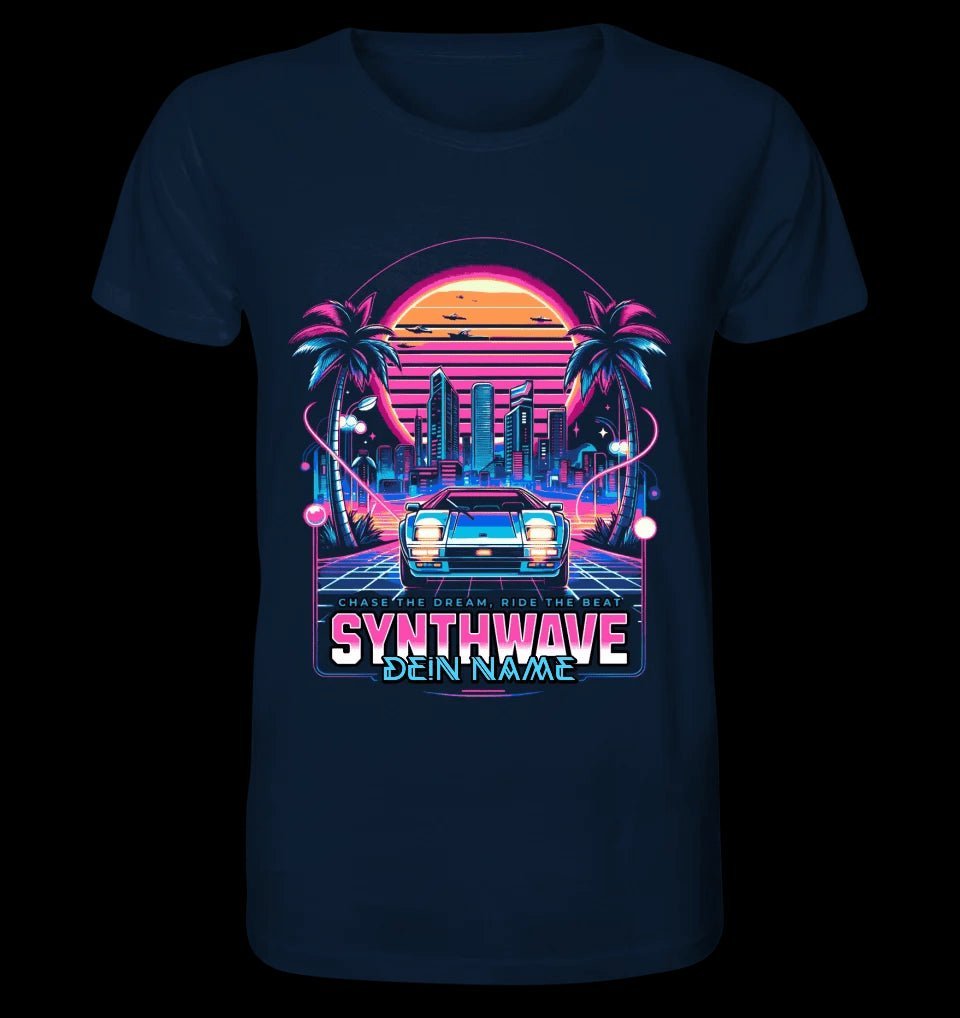 Dein Name • Synthwave • Retro • 80s • Cyberpunk • Unisex Premium T-Shirt XS-5XL aus Bio-Baumwolle für Damen & Herren • Exklusivdesign • personalisiert