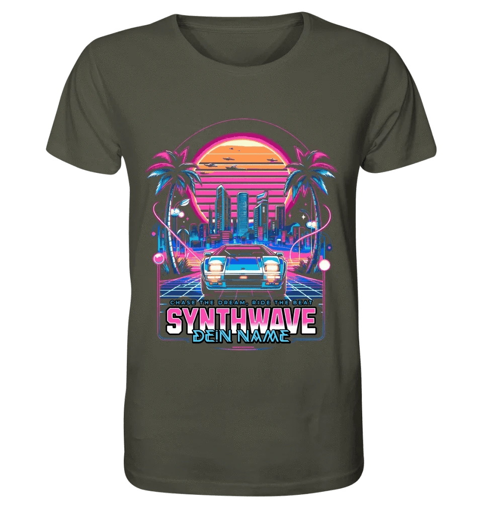 Dein Name • Synthwave • Retro • 80s • Cyberpunk • Unisex Premium T-Shirt XS-5XL aus Bio-Baumwolle für Damen & Herren • Exklusivdesign • personalisiert