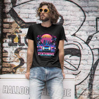 Dein Name • Synthwave • Retro • 80s • Cyberpunk • Unisex Premium T-Shirt XS-5XL aus Bio-Baumwolle für Damen & Herren • Exklusivdesign • personalisiert