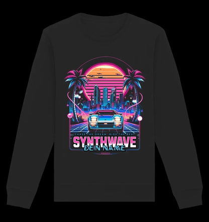 Dein Name • Synthwave • Retro • 80s • Cyberpunk • Unisex Sweatshirt Bio-Baumwolle in 4 Farben XS-3XL • personalisiert