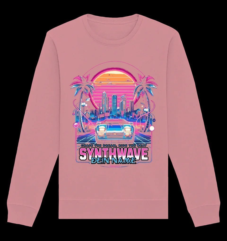 Dein Name • Synthwave • Retro • 80s • Cyberpunk • Unisex Sweatshirt Bio-Baumwolle in 4 Farben XS-3XL • personalisiert