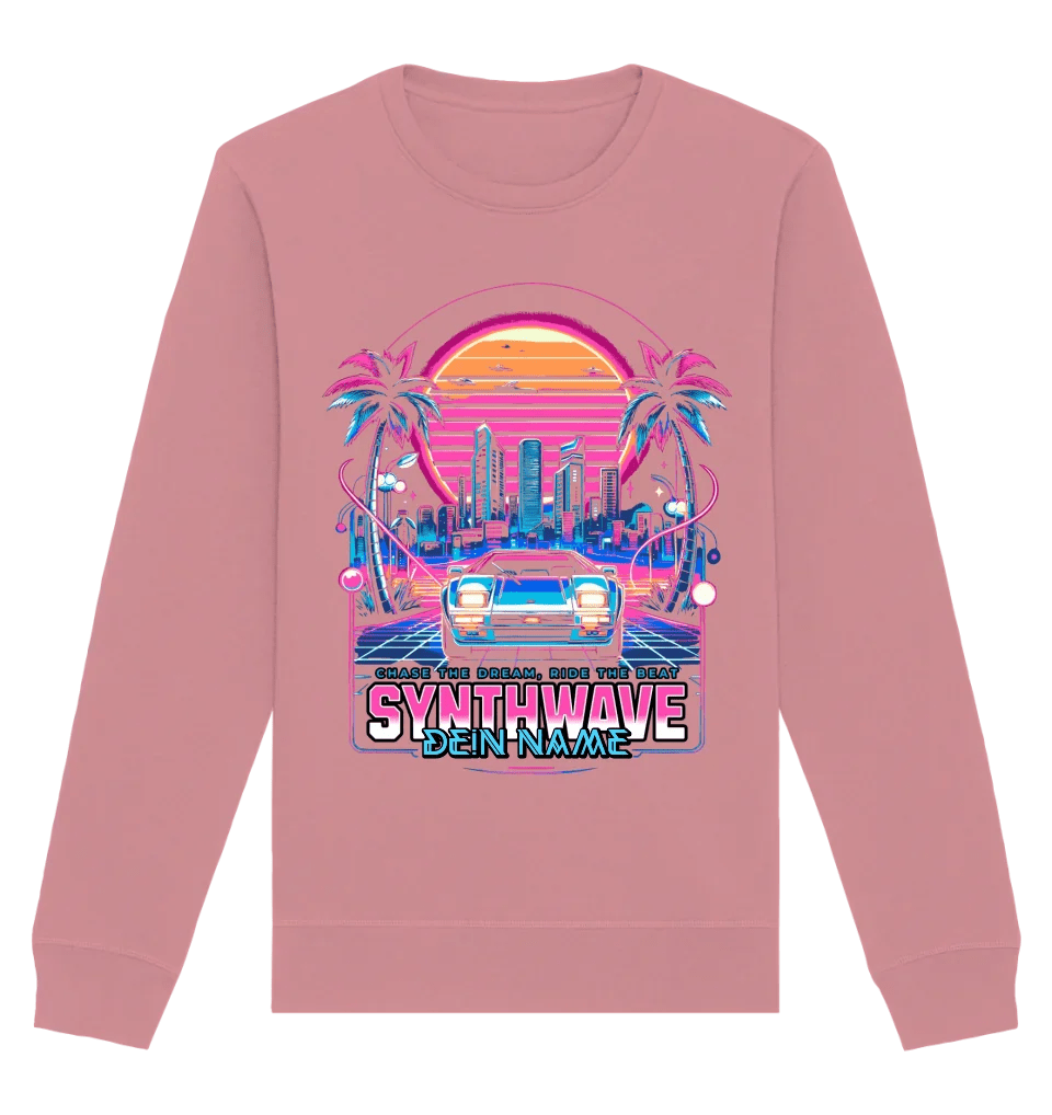 Dein Name • Synthwave • Retro • 80s • Cyberpunk • Unisex Sweatshirt Bio-Baumwolle in 4 Farben XS-3XL • personalisiert