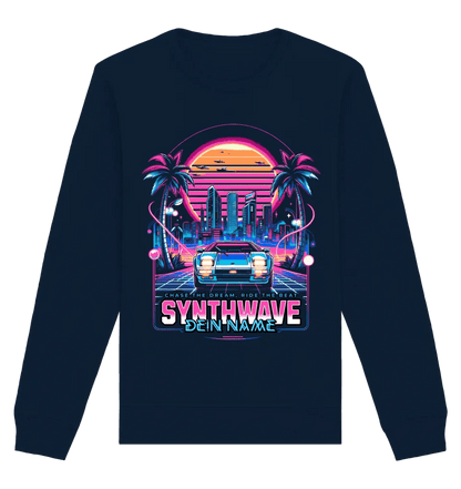 Dein Name • Synthwave • Retro • 80s • Cyberpunk • Unisex Sweatshirt Bio-Baumwolle in 4 Farben XS-3XL • personalisiert