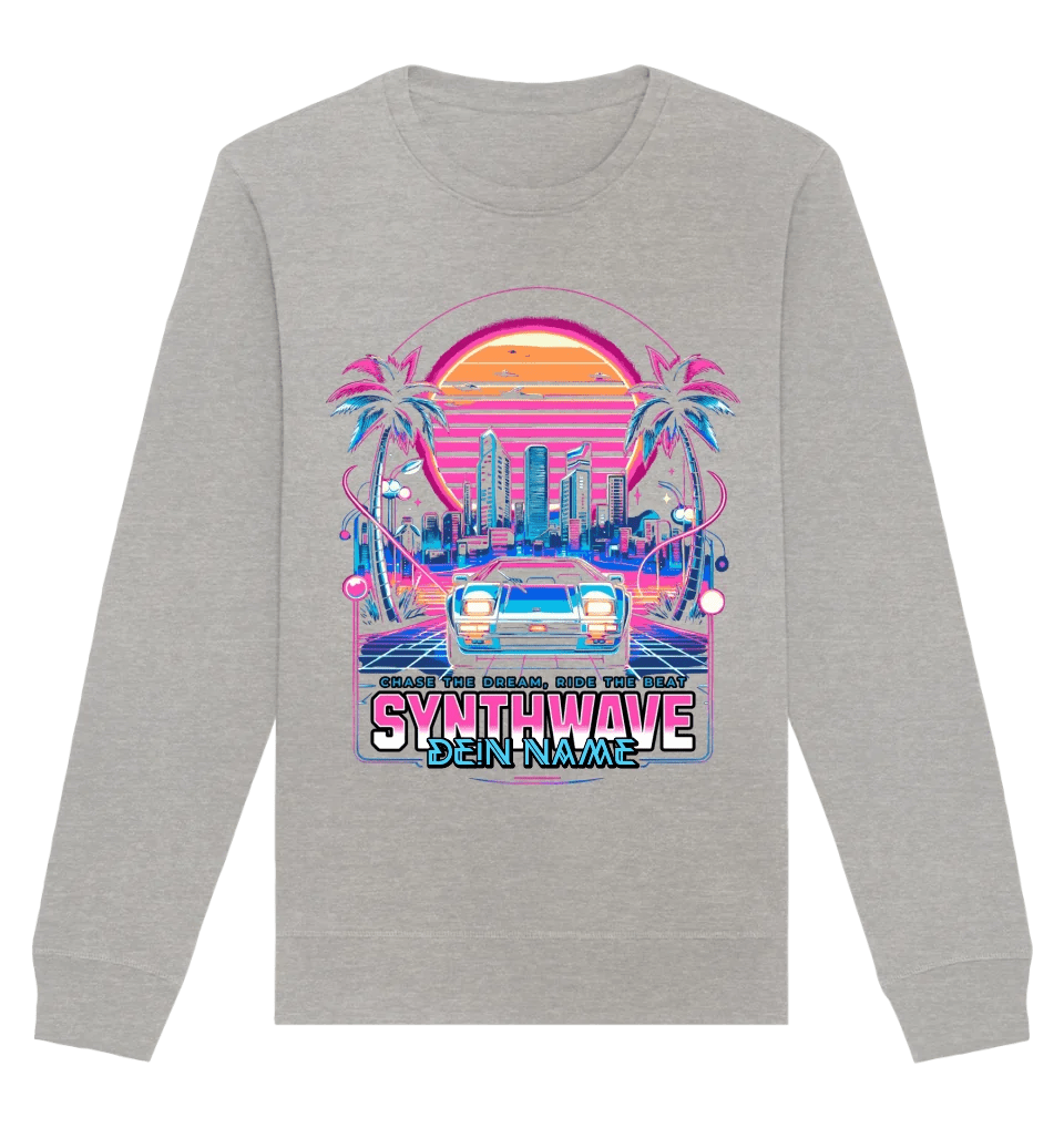 Dein Name • Synthwave • Retro • 80s • Cyberpunk • Unisex Sweatshirt Bio-Baumwolle in 4 Farben XS-3XL • personalisiert