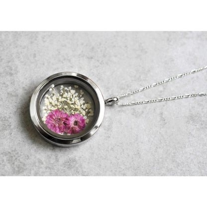 Echte Blumen Lebensfreude Amulett - 925 Sterling Silber - K925-132