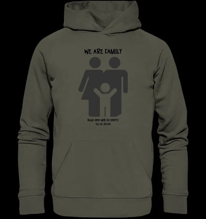 Echte Sternenkarte + Text • Kleine Familie • werdende Eltern • Unisex Premium Hoodie XS-5XL aus Bio-Baumwolle für Damen & Herren • Exklusivdesign • personalisiert