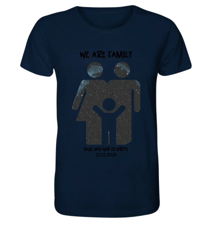 Echte Sternenkarte + Text • Kleine Familie • werdende Eltern • Unisex Premium T-Shirt XS-5XL aus Bio-Baumwolle für Damen & Herren • Exklusivdesign • personalisiert