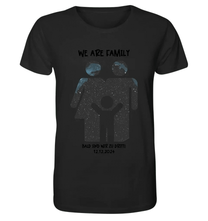 Echte Sternenkarte + Text • Kleine Familie • werdende Eltern • Unisex Premium T-Shirt XS-5XL aus Bio-Baumwolle für Damen & Herren • Exklusivdesign • personalisiert