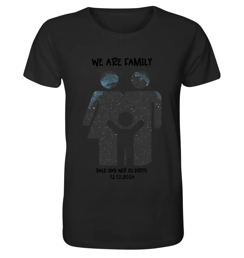 Echte Sternenkarte + Text • Kleine Familie • werdende Eltern • Unisex Premium T-Shirt XS-5XL aus Bio-Baumwolle für Damen & Herren • Exklusivdesign • personalisiert