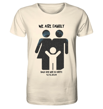 Echte Sternenkarte + Text • Kleine Familie • werdende Eltern • Unisex Premium T-Shirt XS-5XL aus Bio-Baumwolle für Damen & Herren • Exklusivdesign • personalisiert