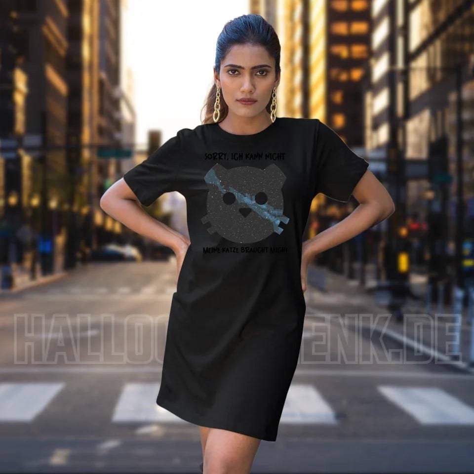 Echte Sternenkarte als Katze + Text • Ladies Premium T-Shirt Kleid aus Bio-Baumwolle S-2XL • Exklusivdesign • personalisiert