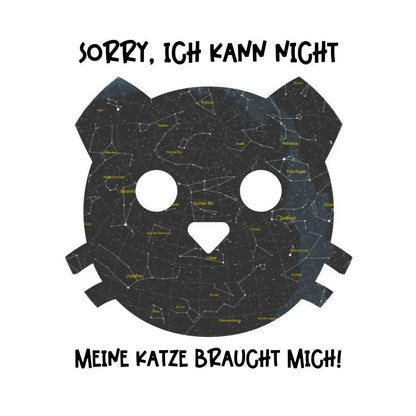 Echte Sternenkarte als Katze + Text • STICKER 20x20cm Aufkleber • personalisiert