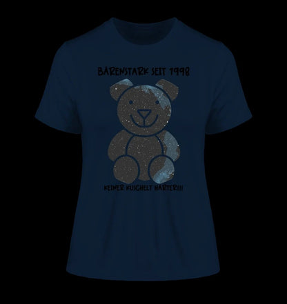 Echte Sternenkarte als Teddybär + Text • Ladies Premium T-Shirt XS-2XL aus Bio-Baumwolle für Damen • Exklusivdesign • personalisiert