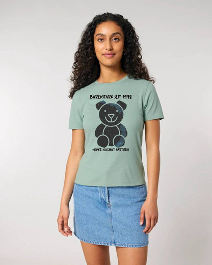 Echte Sternenkarte als Teddybär + Text • Ladies Premium T-Shirt XS-2XL aus Bio-Baumwolle für Damen • Exklusivdesign • personalisiert