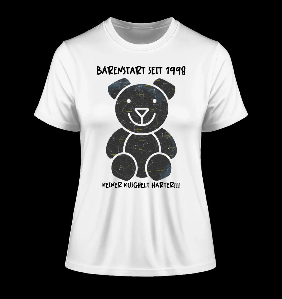 Echte Sternenkarte als Teddybär + Text • Ladies Premium T-Shirt XS-2XL aus Bio-Baumwolle für Damen • Exklusivdesign • personalisiert