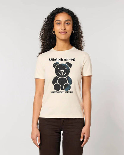 Echte Sternenkarte als Teddybär + Text • Ladies Premium T-Shirt XS-2XL aus Bio-Baumwolle für Damen • Exklusivdesign • personalisiert