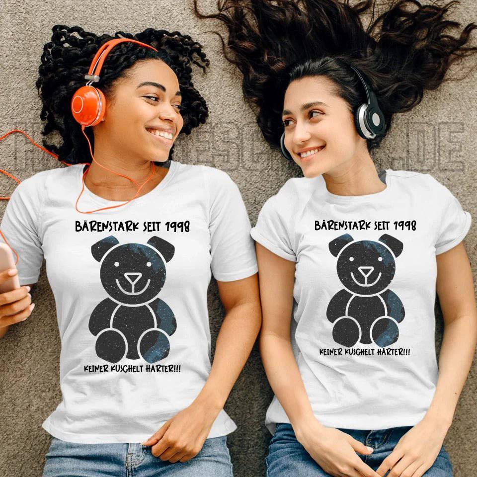 Echte Sternenkarte als Teddybär + Text • Ladies Premium T-Shirt XS-2XL aus Bio-Baumwolle für Damen • Exklusivdesign • personalisiert