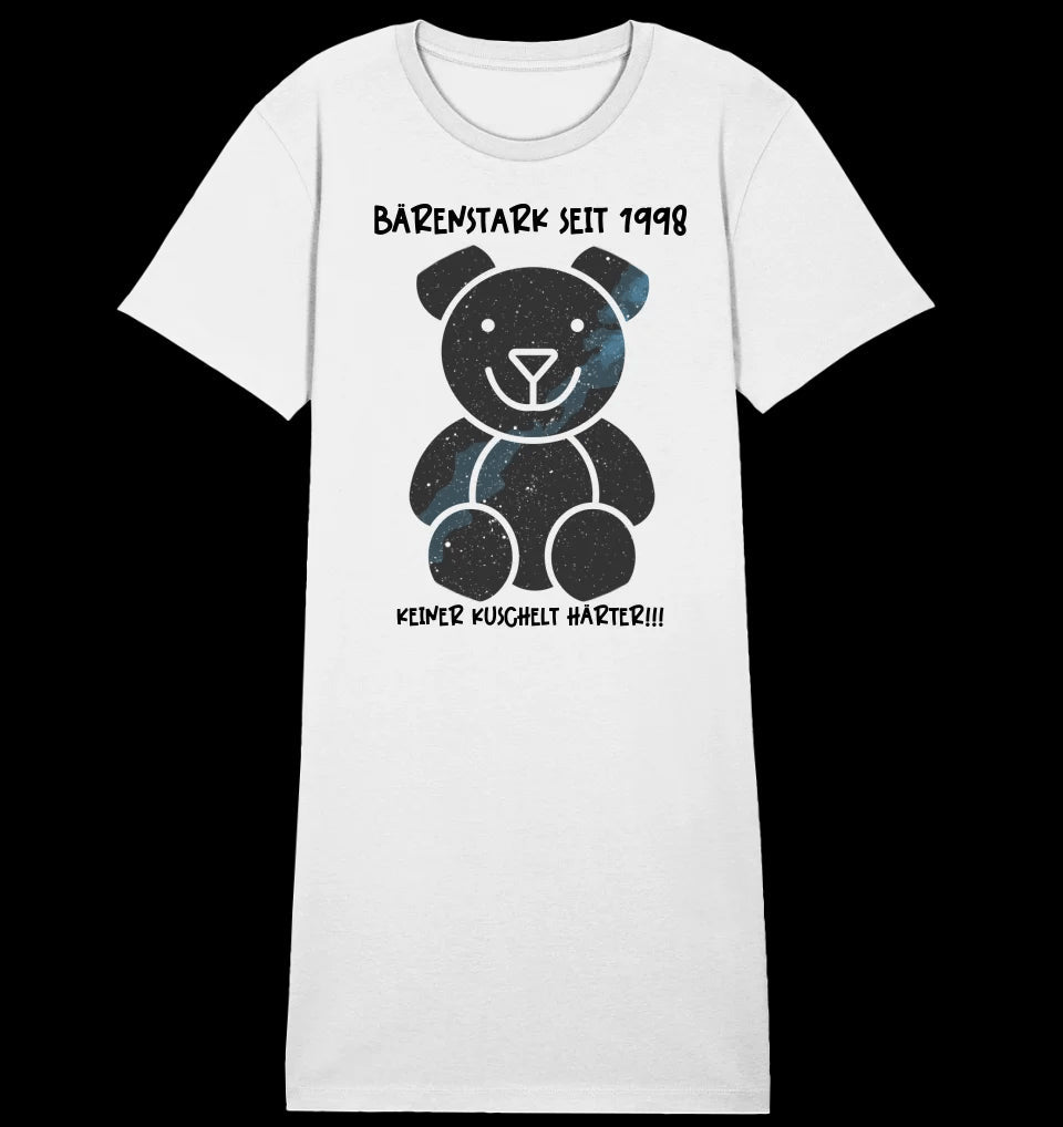 Echte Sternenkarte als Teddybär + Text • Ladies Premium T-Shirt Kleid aus Bio-Baumwolle S-2XL • Exklusivdesign • personalisiert