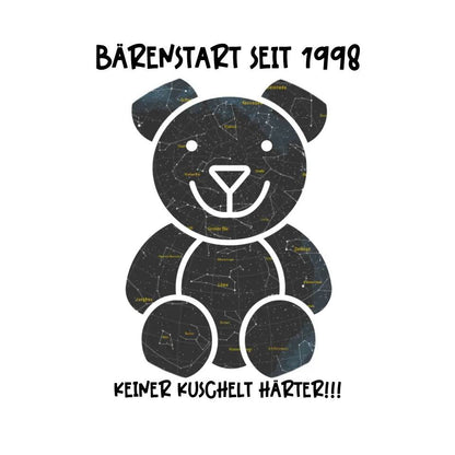 Echte Sternenkarte als Teddybär + Text • STICKER 20x20cm Aufkleber • personalisiert