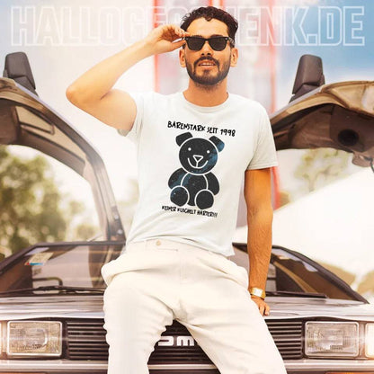 Echte Sternenkarte als Teddybär + Text • Unisex Premium T-Shirt XS-5XL aus Bio-Baumwolle für Damen & Herren • Exklusivdesign • personalisiert