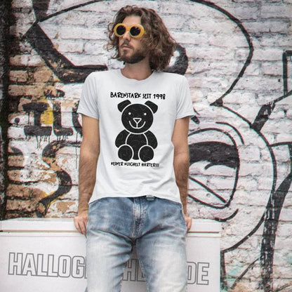 Echte Sternenkarte als Teddybär + Text • Unisex Premium T-Shirt XS-5XL aus Bio-Baumwolle für Damen & Herren • Exklusivdesign • personalisiert