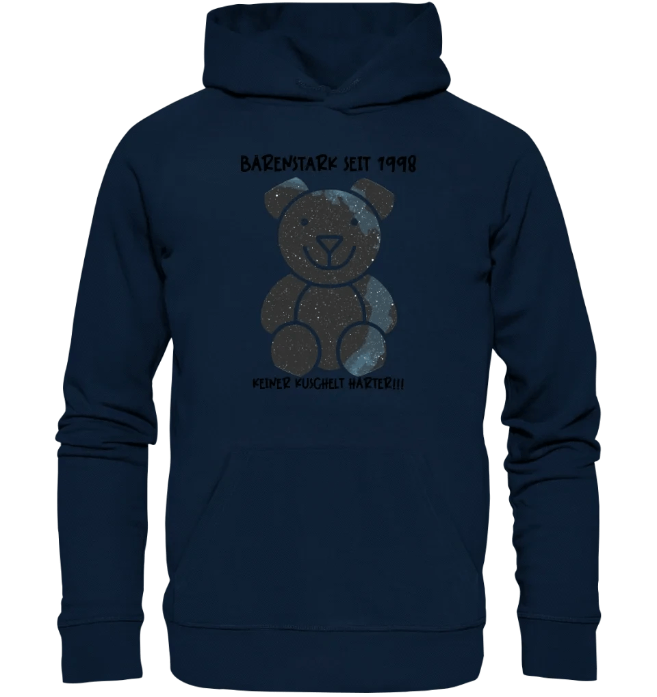 Echte Sternenkarte als Teddybär + Text • Unisex Premium Hoodie XS-5XL aus Bio-Baumwolle für Damen & Herren • Exklusivdesign • personalisiert