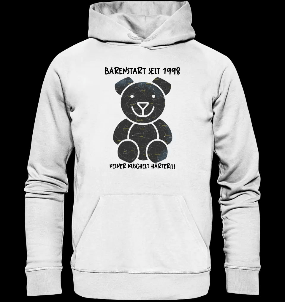 Echte Sternenkarte als Teddybär + Text • Unisex Premium Hoodie XS-5XL aus Bio-Baumwolle für Damen & Herren • Exklusivdesign • personalisiert