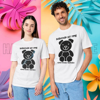 Echte Sternenkarte als Teddybär + Text • Unisex Premium T-Shirt XS-5XL aus Bio-Baumwolle für Damen & Herren • Exklusivdesign • personalisiert