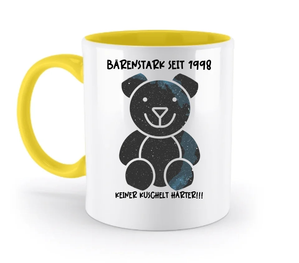 Echte Sternenkarte als Teddybär + Text • zweifarbige Tasse • Exklusivdesign • personalisiert