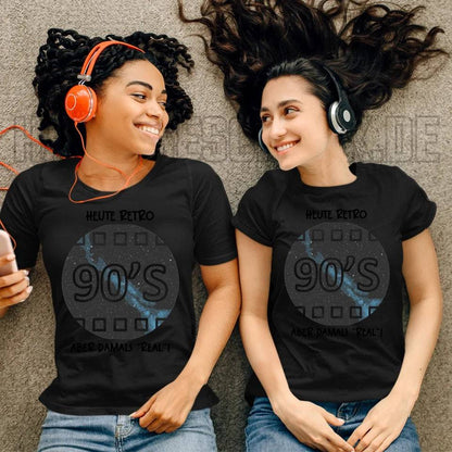 Echte Sternkarte 90s + Text • Ladies Premium T-Shirt XS-2XL aus Bio-Baumwolle für Damen • Exklusivdesign • personalisiert