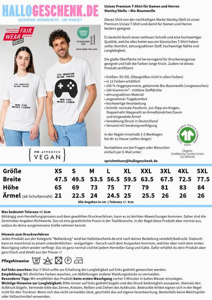 Echte Sternkarte als Controller + Text • Unisex Premium T-Shirt XS-5XL aus Bio-Baumwolle für Damen & Herren • Exklusivdesign • personalisiert