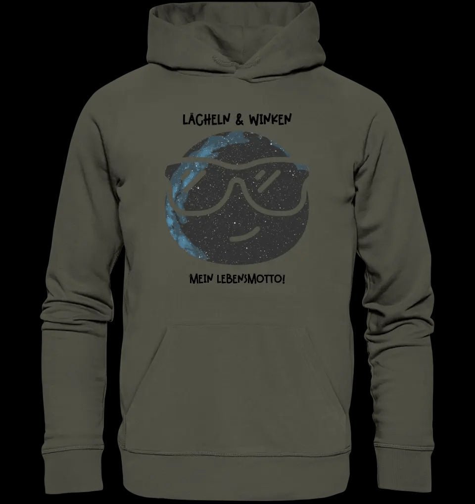 Echte Sternkarte als Emoticon mit Sonnenbrille + Text • Unisex Premium Hoodie XS-5XL aus Bio-Baumwolle für Damen & Herren • Exklusivdesign • personalisiert