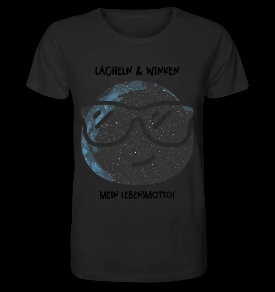 Echte Sternkarte als Emoticon mit Sonnenbrille + Text • Unisex Premium T-Shirt XS-5XL aus Bio-Baumwolle für Damen & Herren • Exklusivdesign • personalisiert