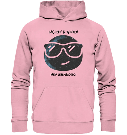 Echte Sternkarte als Emoticon mit Sonnenbrille + Text • Unisex Premium Hoodie XS-5XL aus Bio-Baumwolle für Damen & Herren • Exklusivdesign • personalisiert