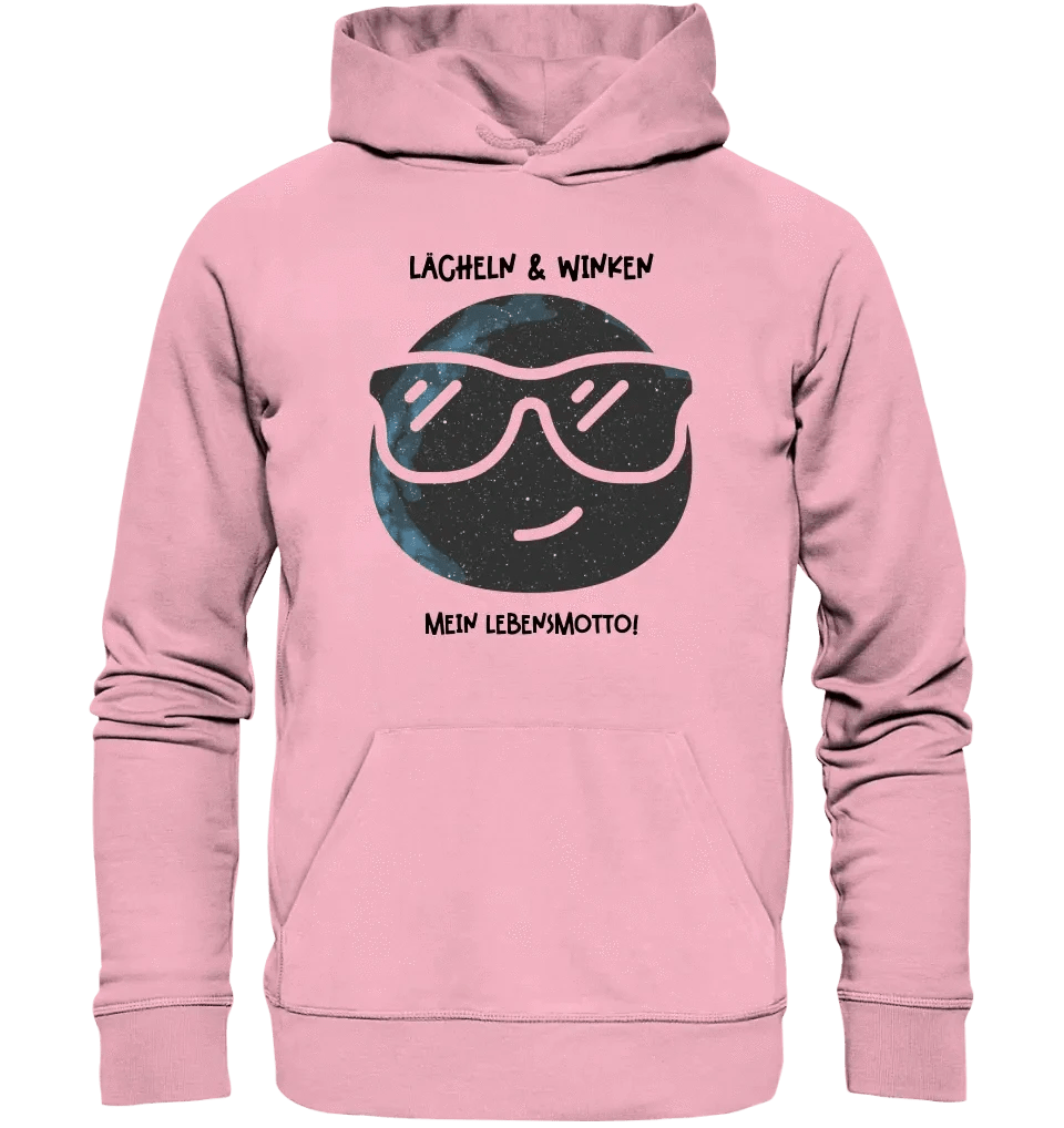 Echte Sternkarte als Emoticon mit Sonnenbrille + Text • Unisex Premium Hoodie XS-5XL aus Bio-Baumwolle für Damen & Herren • Exklusivdesign • personalisiert