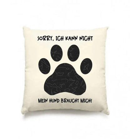 Echte Sternkarte als Hundepfote + Text • Hund • Kissen 40x40 cm • personalisiert