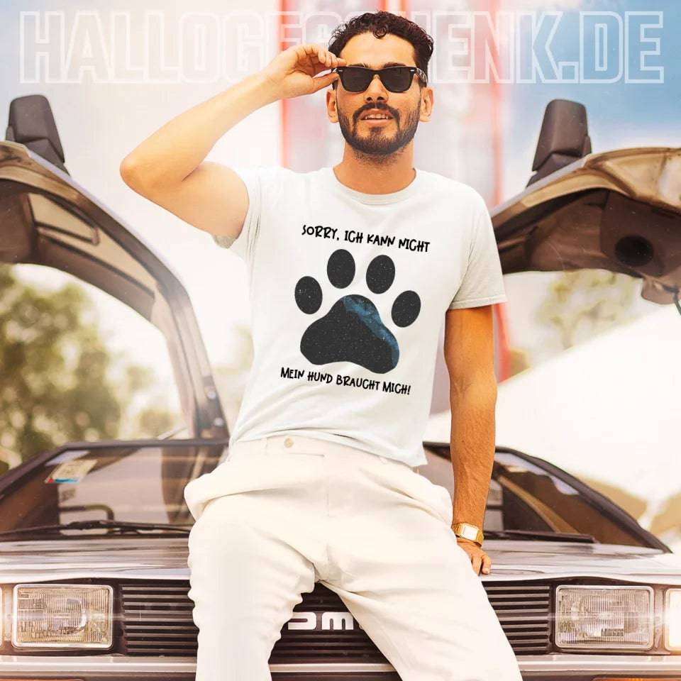 Echte Sternkarte als Hundepfote + Text • Hund • Unisex Premium T-Shirt XS-5XL aus Bio-Baumwolle für Damen & Herren • Exklusivdesign • personalisiert