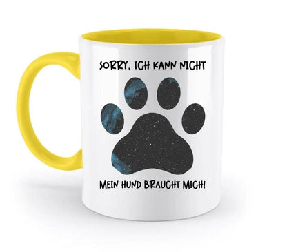 Echte Sternkarte als Hundepfote + Text • Hund • zweifarbige Tasse • Exklusivdesign • personalisiert