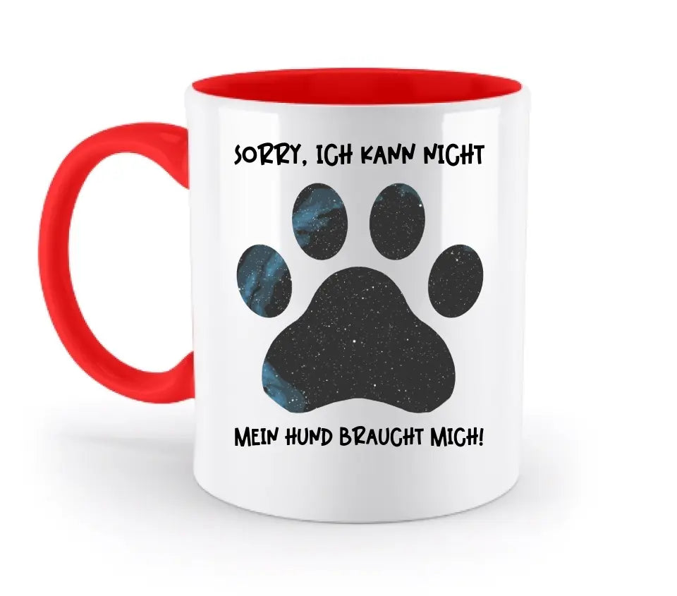 Echte Sternkarte als Hundepfote + Text • Hund • zweifarbige Tasse • Exklusivdesign • personalisiert