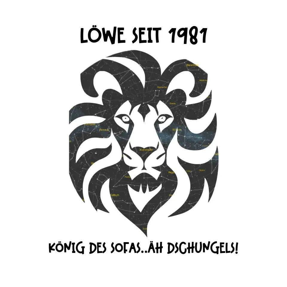 Echte Sternkarte als Löwe + Text • STICKER 20x20cm Aufkleber • personalisiert